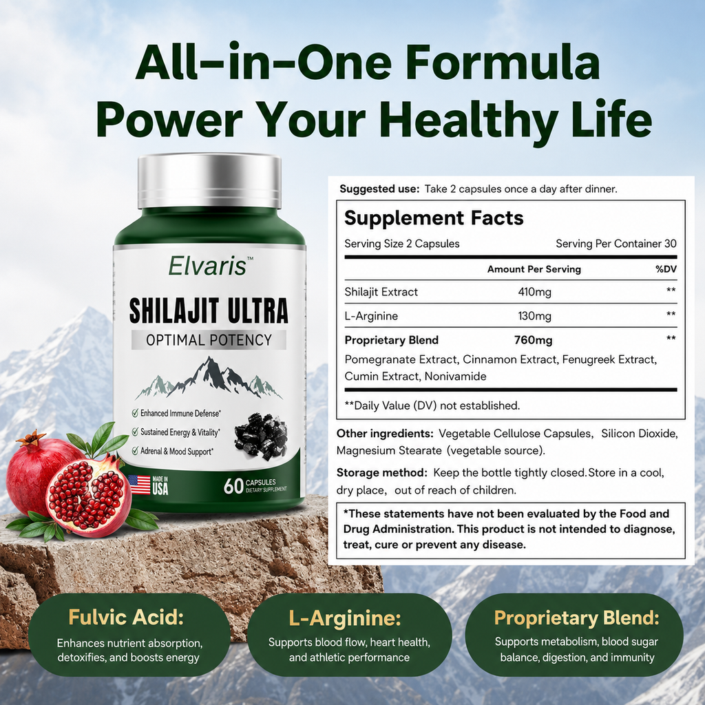 Cápsulas De Shilajit Elvaris™