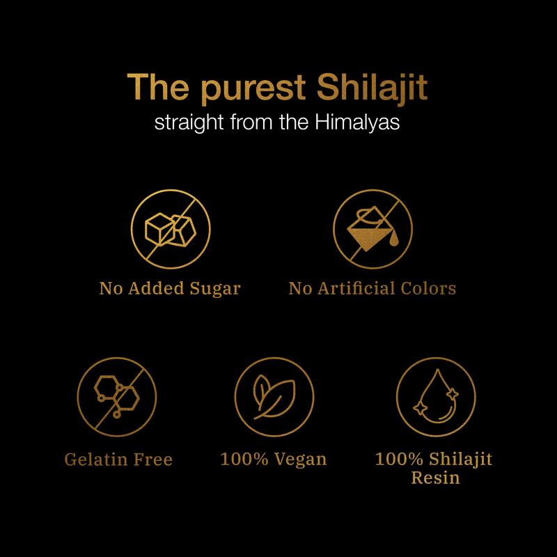 Gomitas de oro de shilajit puro del Himalaya Elvaris™