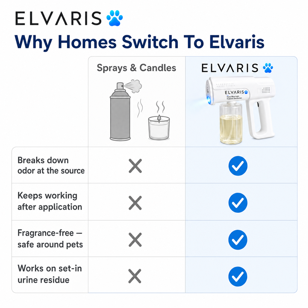 Why homes switch to Elvaris — sprays and candles vs Elvaris comparison