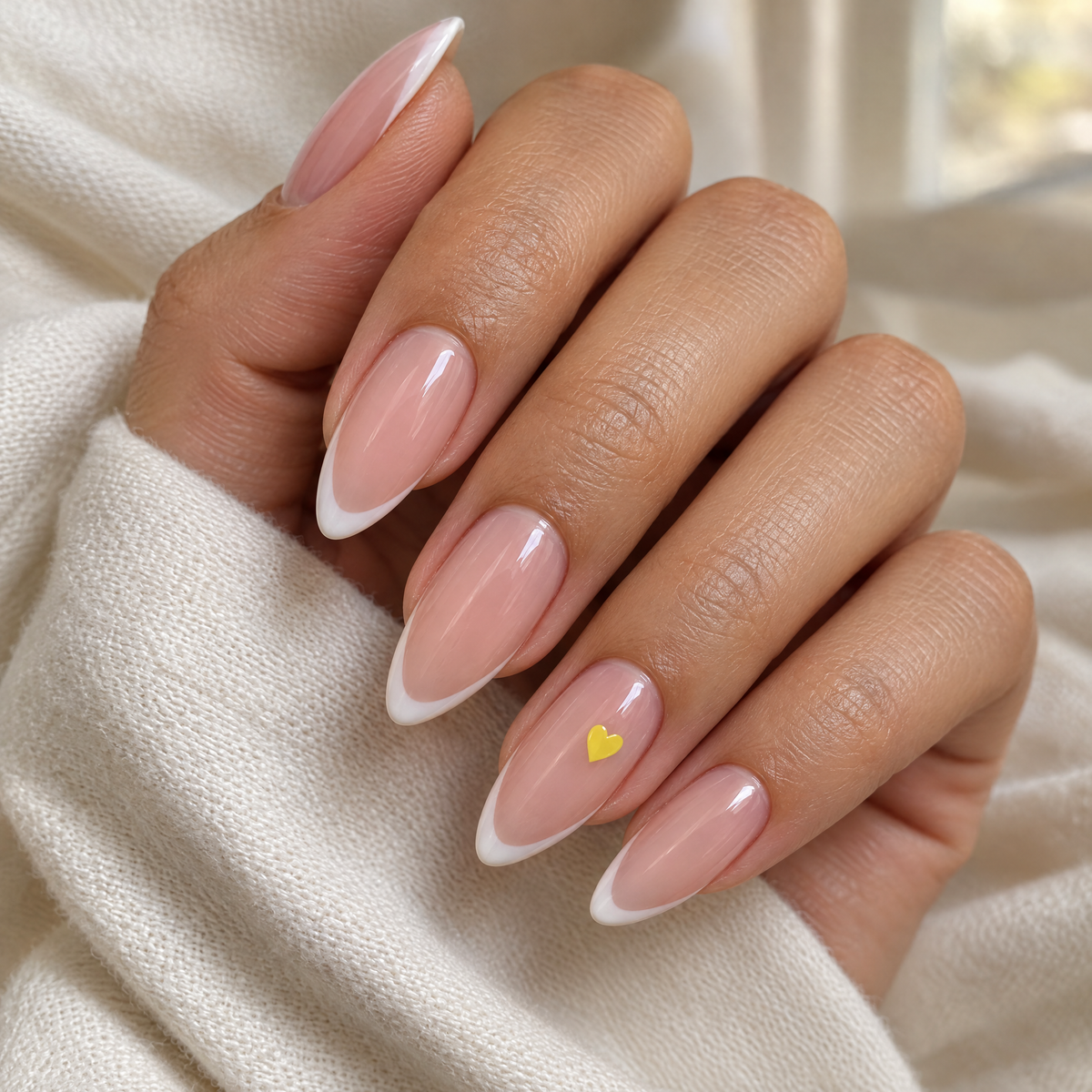 Heart nail sticker worn as nail art